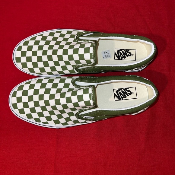 VANS Classic Slip-On Color Theory Checkerboard - 11 - Scarab Green / White - NWB - Picture 5 of 9